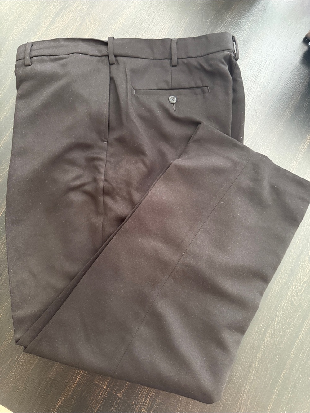 Savane Men's Black Dress Pants - Classic Flat Front 029